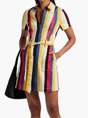 Alice + Olivia "Boheme" striped denim mini dress 10